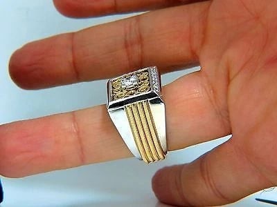 18kt mens .60ct diamond ring coil wrap 3d tourbillon still life deco 10002** - 7