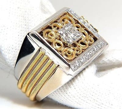 18kt mens .60ct diamond ring coil wrap 3d tourbillon still life deco 10002** - 8