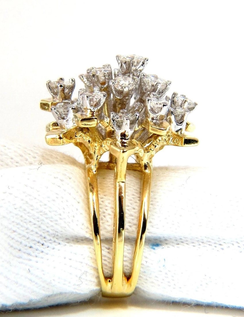 1.90CT NATURAL DIAMONDS FLOATING RAISED COCKTAIL RING 14KT GOLD 10031** - 4