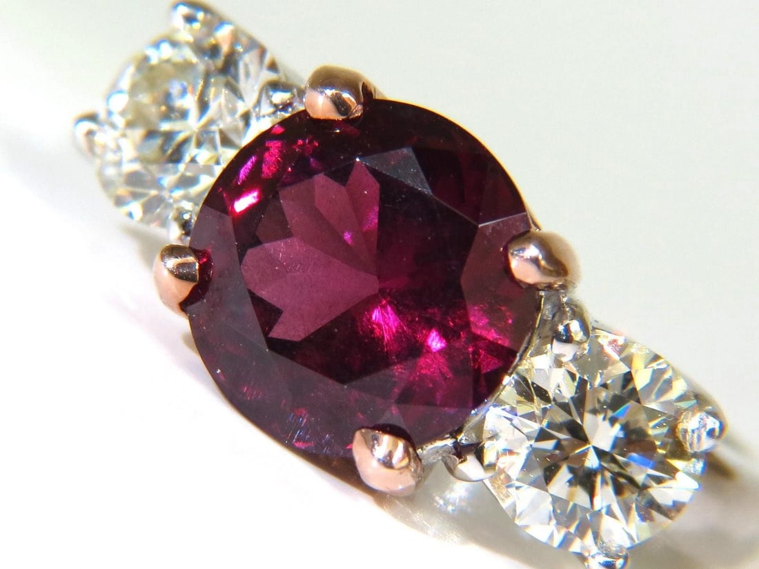 5.13ct Natural Tourmaline Diamonds Ring 14kt Classic Three 10021** - 2