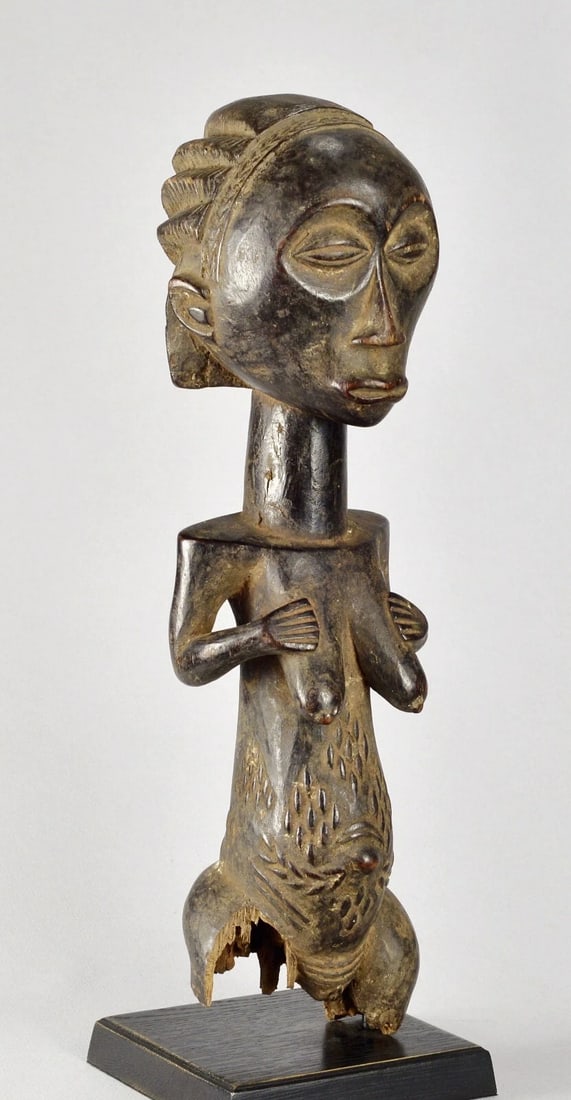 Superb LUBA Large 18" female figure statue sculpture Congo African Tribal 1619 - 11