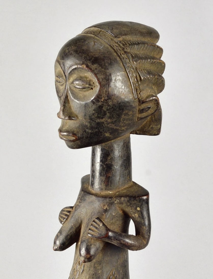 Superb LUBA Large 18" female figure statue sculpture Congo African Tribal 1619 - 3