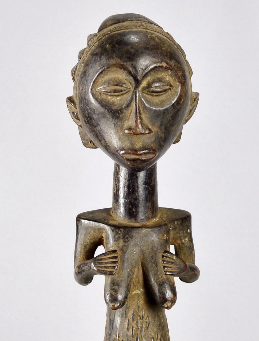 Superb LUBA Large 18" female figure statue sculpture Congo African Tribal 1619 - 8