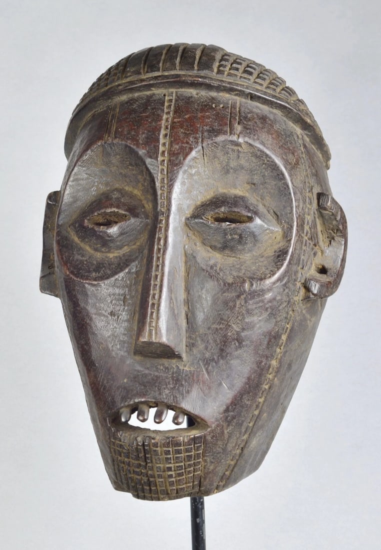 Large Anthropomorphic NGBAKA Ubangi wooden Face Mask African Tribal Art MC 1887 - 3