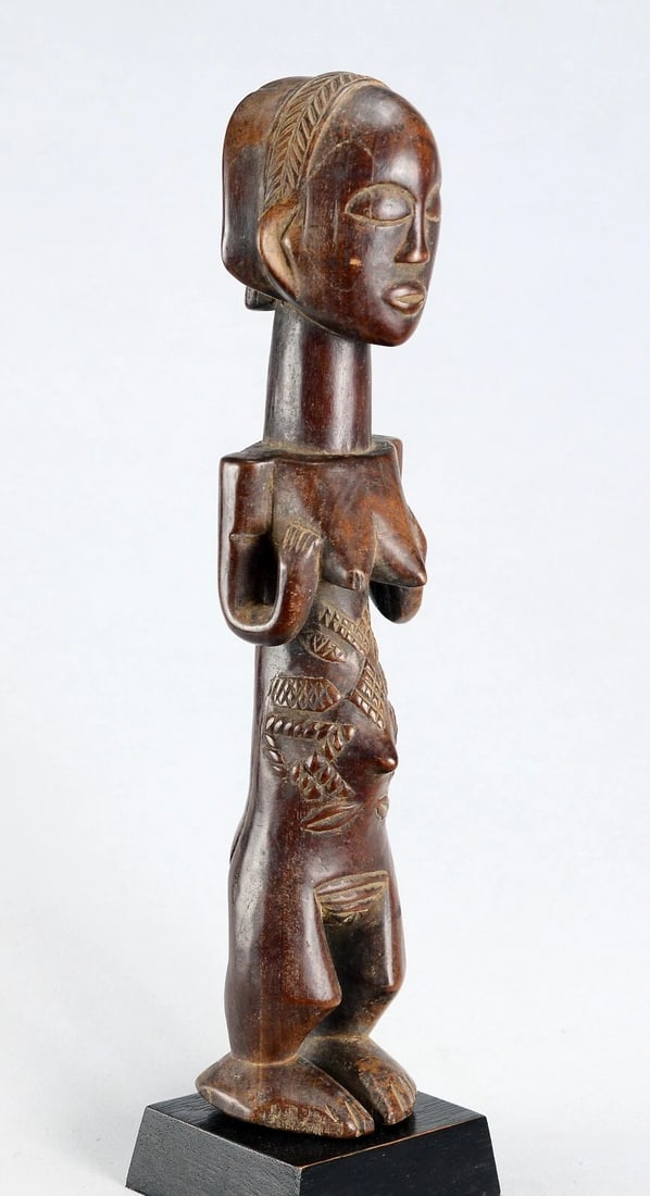 Beautiful LUBA female figure 13" statue sculpture Congo African Tribal Art 1703: Title: Beautiful LUBA female figure 13" statue sculpture Congo African Tribal Art 1703 Description: CONGO DRC Beautiful LUBA female figure Very nice sculpture, neatly crafted, typical of the central L