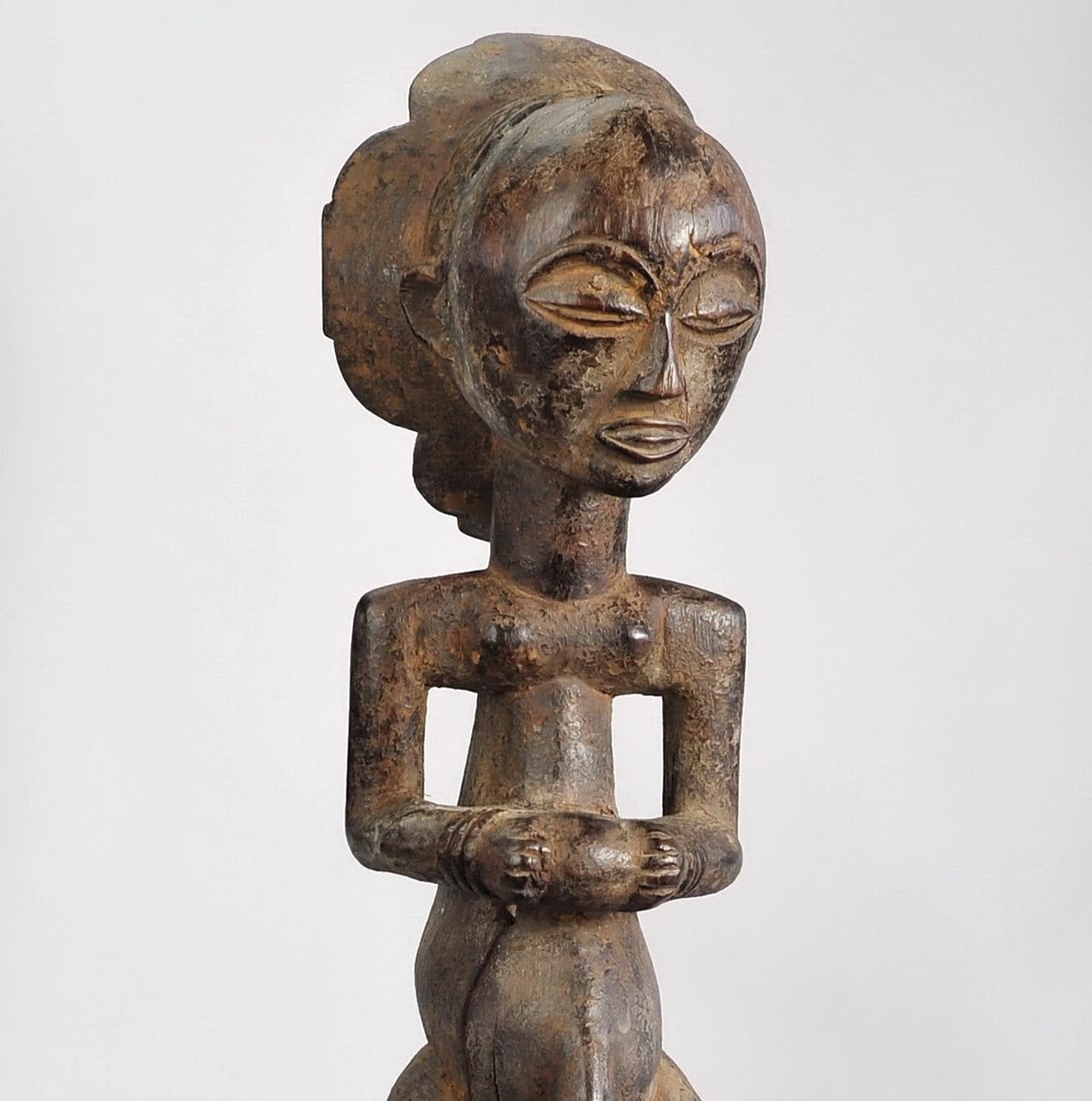 Rare LUBA male Figure Warua's Master style Statue Congo African Tribal Art 1040 - 14