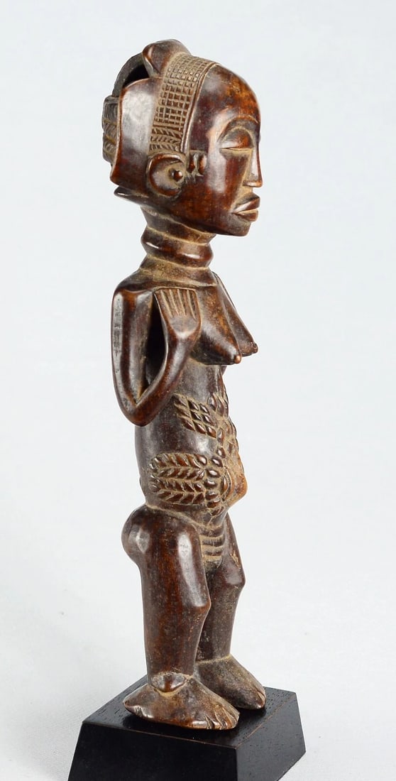 Cute LUBA female figure cult statue sculpture Congo African Tribal Art 1702 - 12