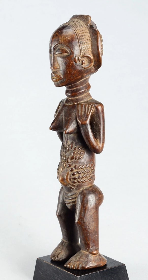 Cute LUBA female figure cult statue sculpture Congo African Tribal Art 1702 - 7