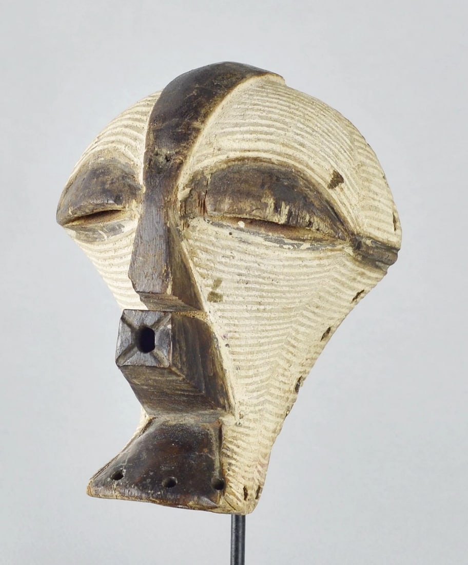 Cute SONGYE Kifwebe miniature mask Congo Drc African Tribal Art mc 1750 - 8
