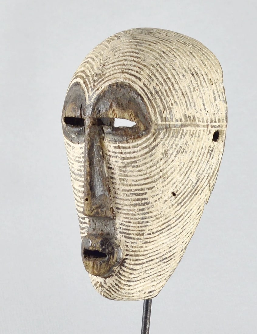 Cute SONGYE Kifwebe miniature female mask Congo Drc African Tribal Art mc 1749 - 2