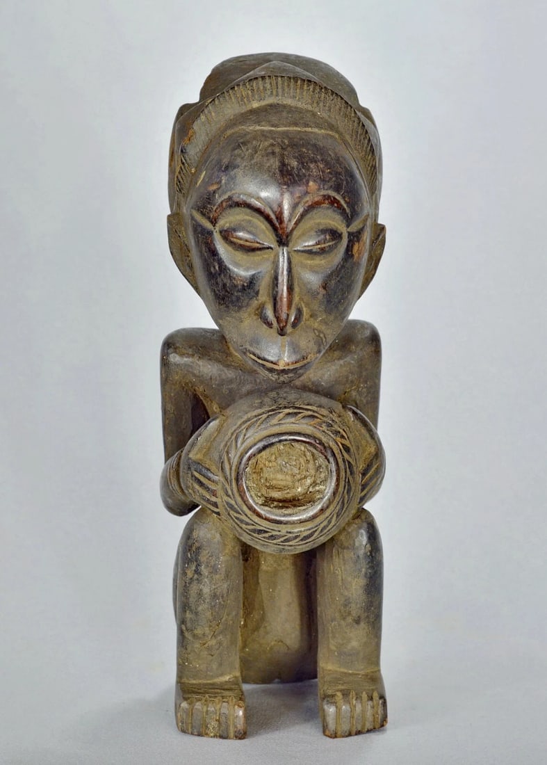 Powerful LUBA Bowl Bearer figure Master of Buli style African Tribal Art 1739 - 2