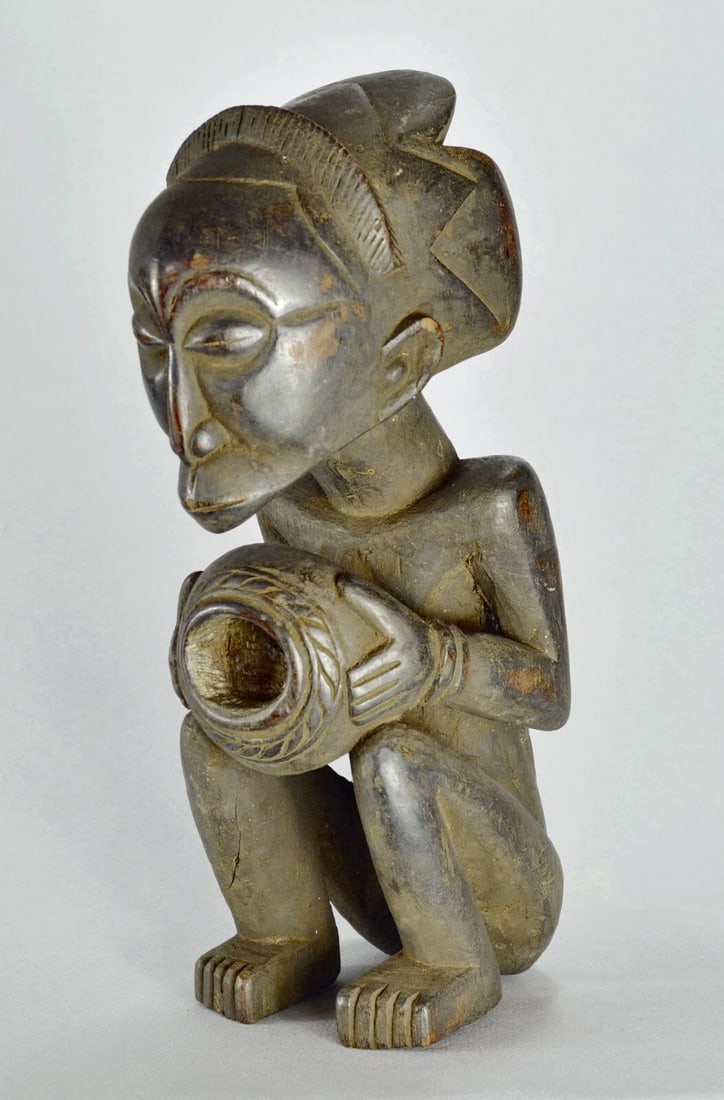Powerful LUBA Bowl Bearer figure Master of Buli style African Tribal Art 1739 - 3