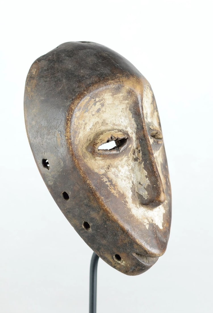 LEGA Idimu heart-shaped Bwami wood Mask Congo Drc African Tribal Art 0908 - 2