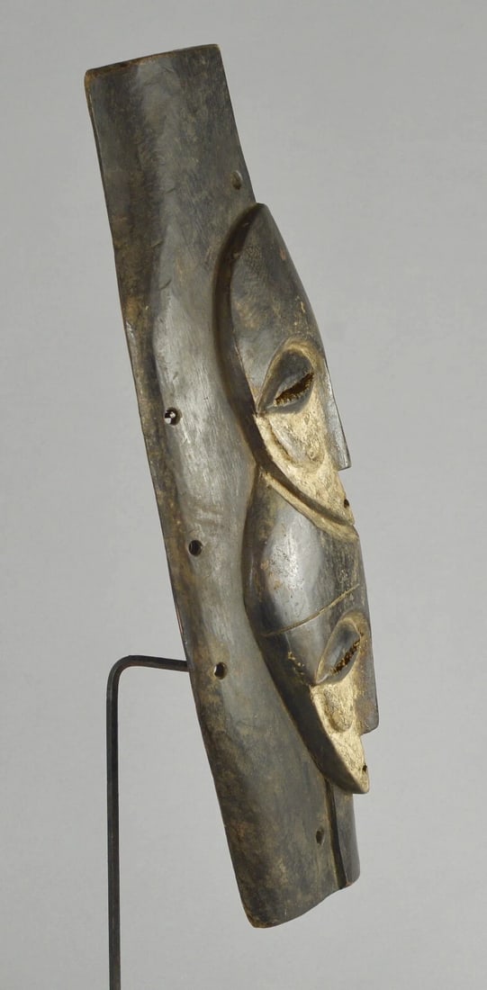 Superb KOMO - KUMU wood pannel Mask Congo Drc African Tribal Art Gallery 1673 - 8