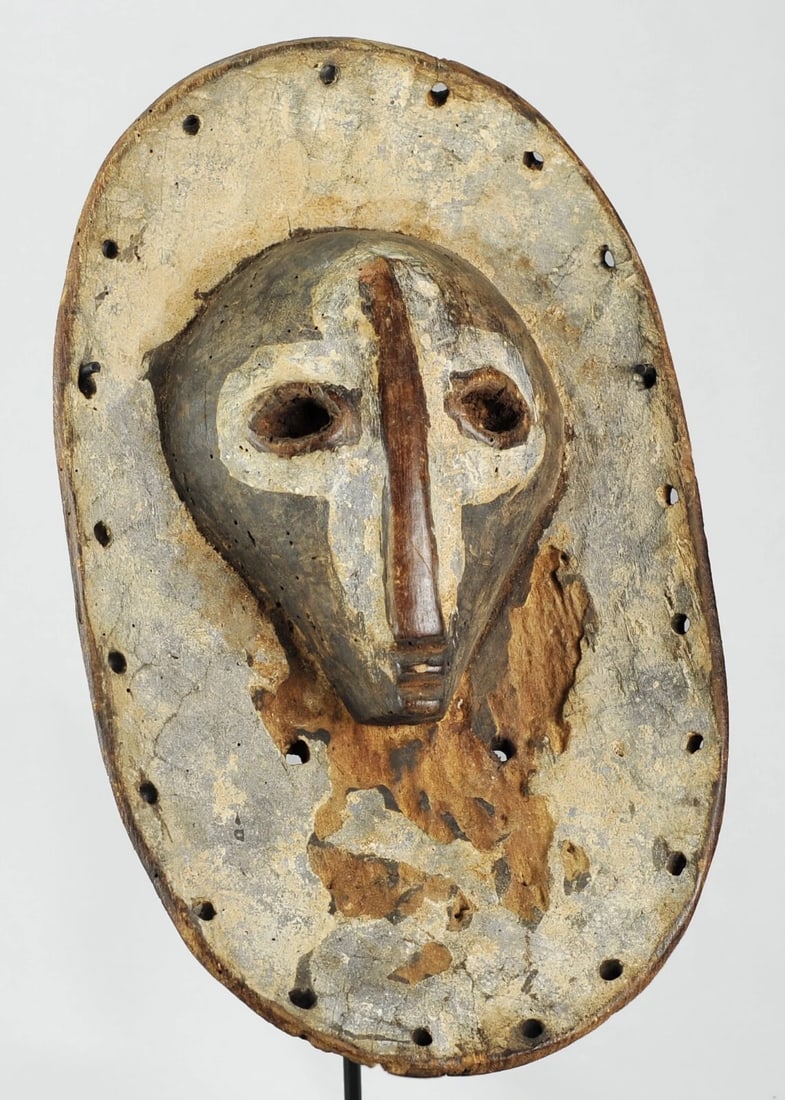 Extremly Rare & Powerful SHI plank wood Mask Congo Lega African Tribal Art 1184 - 3