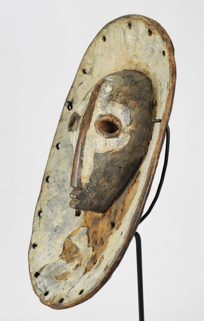 Extremly Rare & Powerful SHI plank wood Mask Congo Lega African Tribal Art 1184 - 5