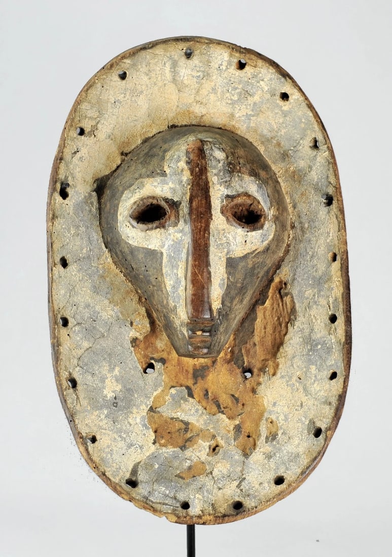 Extremly Rare & Powerful SHI plank wood Mask Congo Lega African Tribal Art 1184 - 6