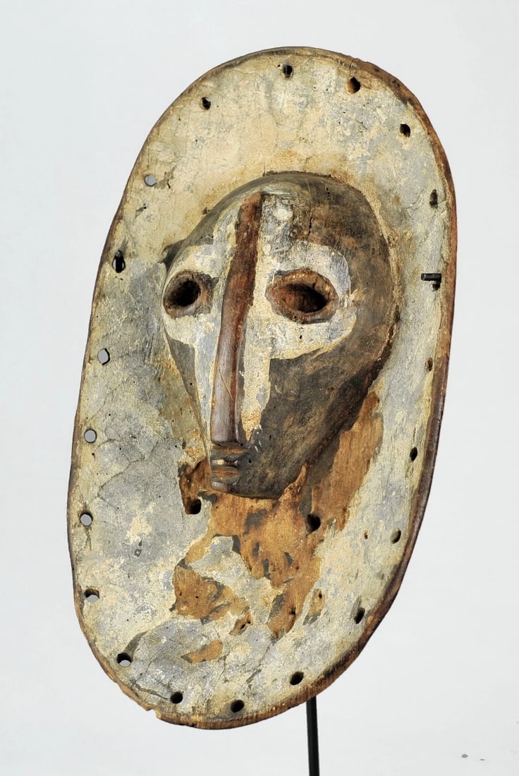 Extremly Rare & Powerful SHI plank wood Mask Congo Lega African Tribal Art 1184 - 8