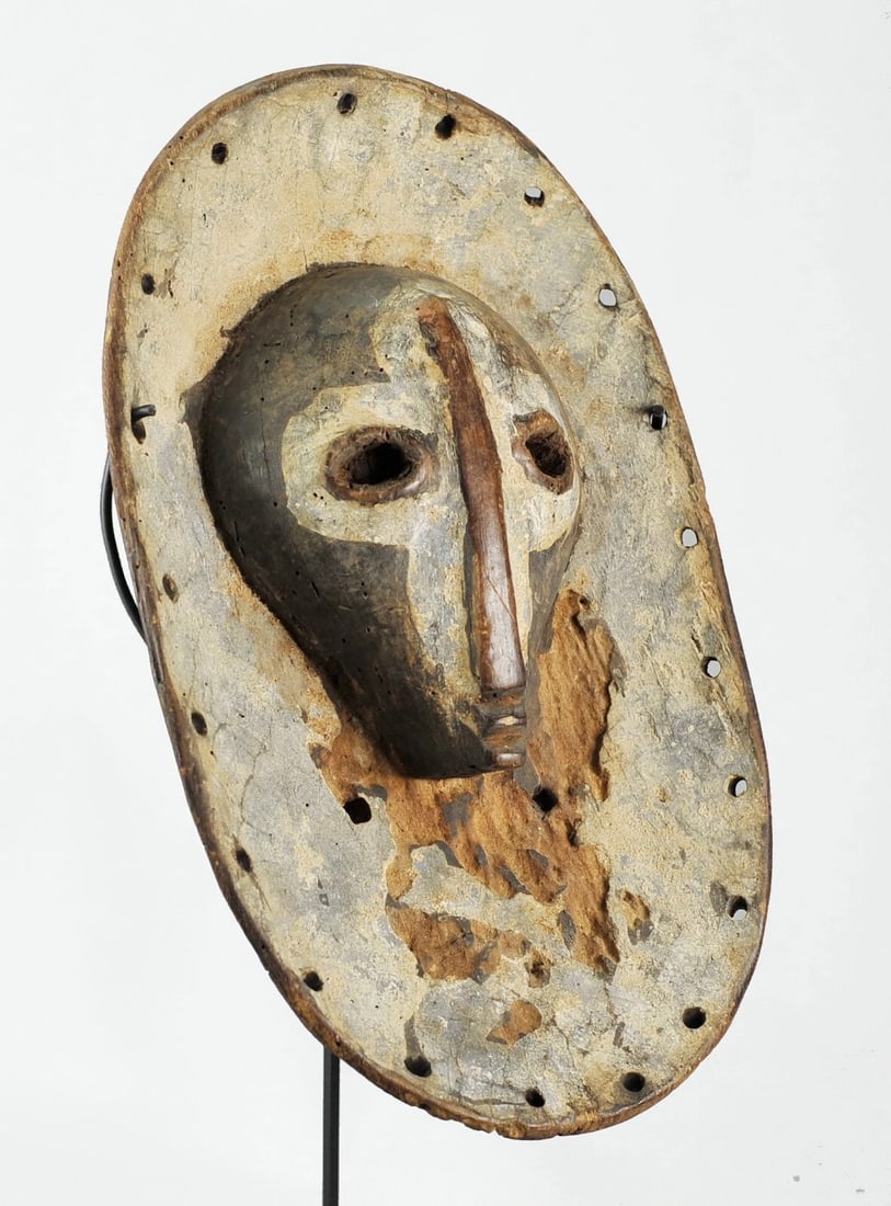 Extremly Rare & Powerful SHI plank wood Mask Congo Lega African Tribal Art 1184 - 9