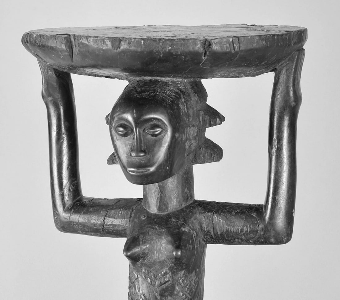 LUBA Shankadi cariatid stool seat figure statue Congo African Tribal Art 1330 - 13