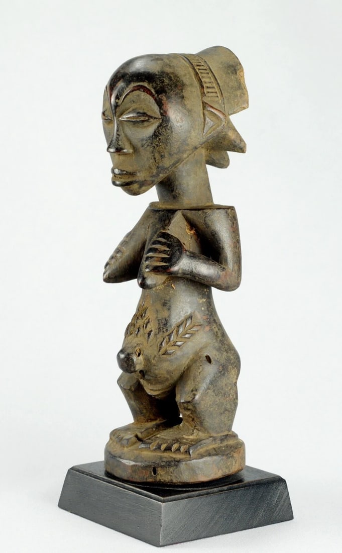Fine LUBA Classical Cult Figure Statue Congo DRC African Tribal Art 1276 - 5