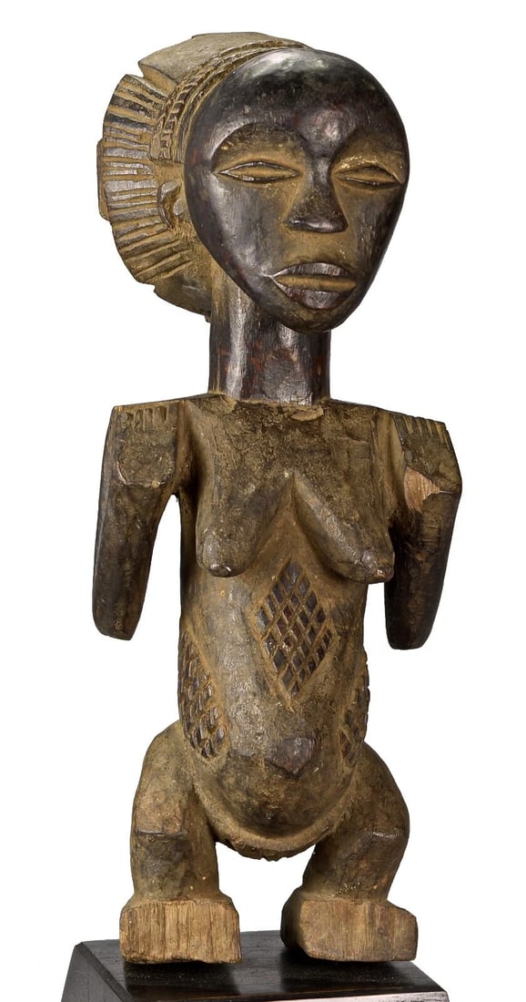 Large LUBA Classical Cult Figure Statue Congo DRC African Tribal Art 1329 - 14