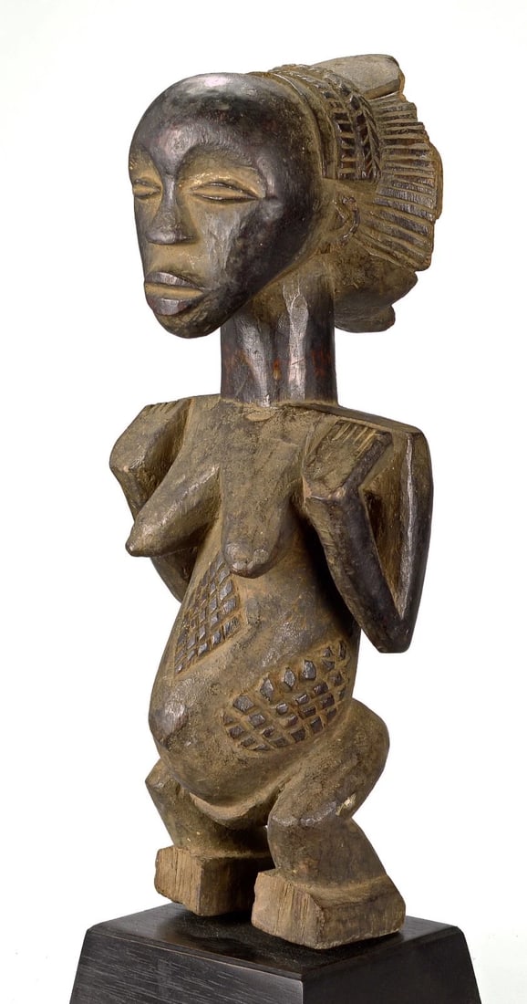 Large LUBA Classical Cult Figure Statue Congo DRC African Tribal Art 1329 - 2