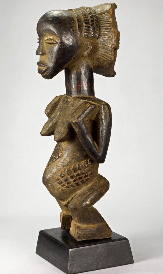 Large LUBA Classical Cult Figure Statue Congo DRC African Tribal Art 1329 - 9