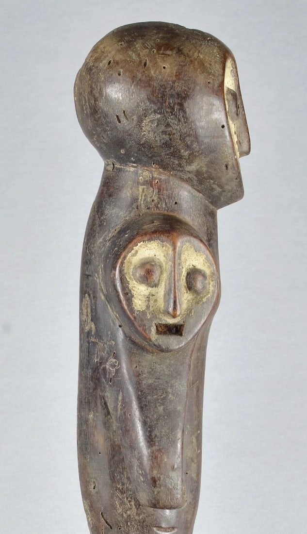 Nice LEGA three-headed Figure Iginga Congo Drc African Tribal Art MC 1888 - 2