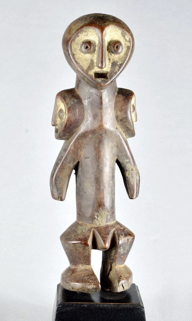 Nice LEGA three-headed Figure Iginga Congo Drc African Tribal Art MC 1888 - 4