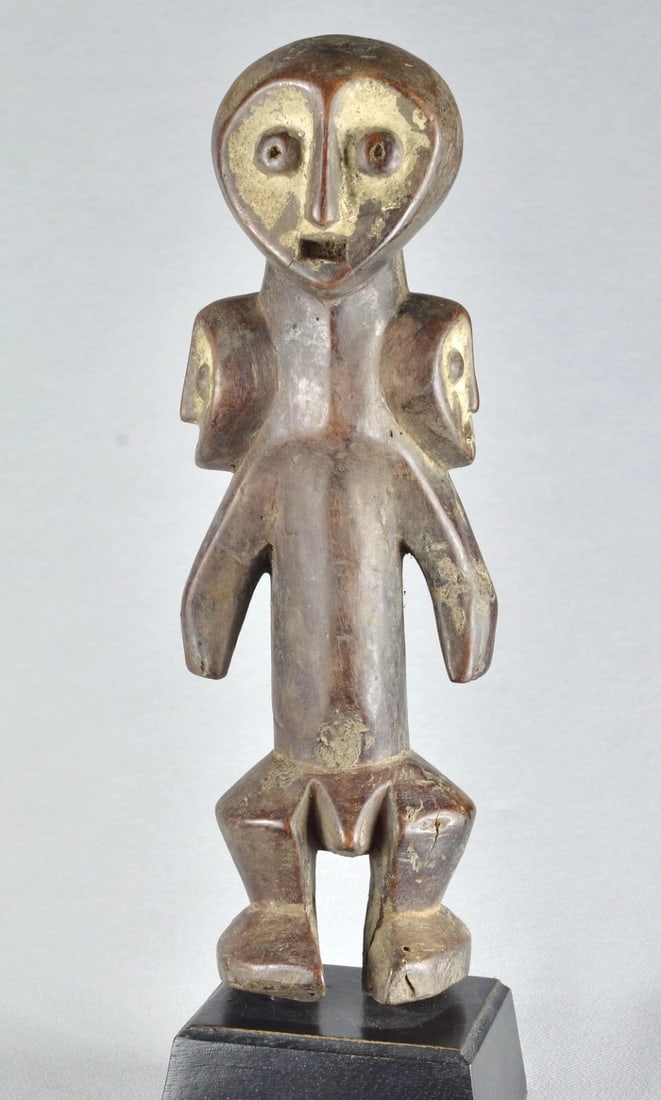Nice LEGA three-headed Figure Iginga Congo Drc African Tribal Art MC 1888 - 5