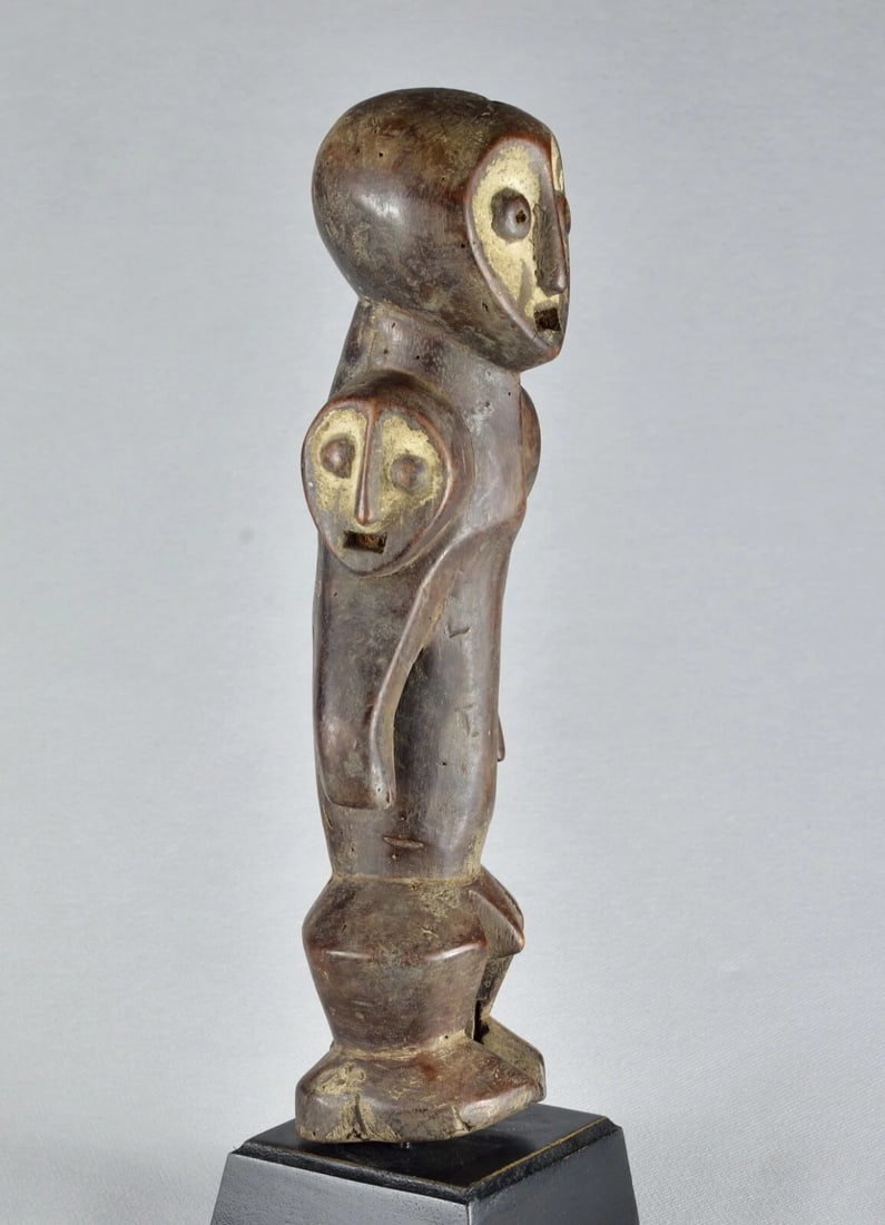 Nice LEGA three-headed Figure Iginga Congo Drc African Tribal Art MC 1888 - 9