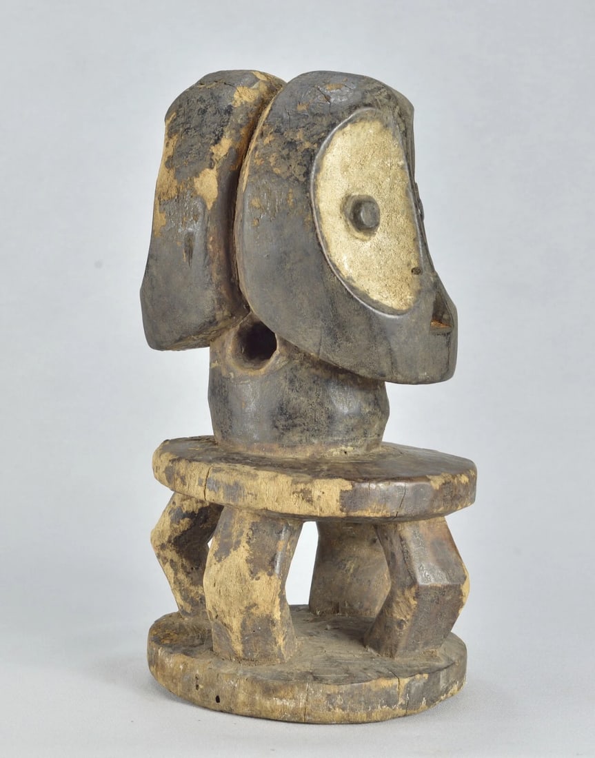 Rare Kalunga Kisumbi BEMBE two-headed figure Janus African Tribal Art MC 1880 - 7