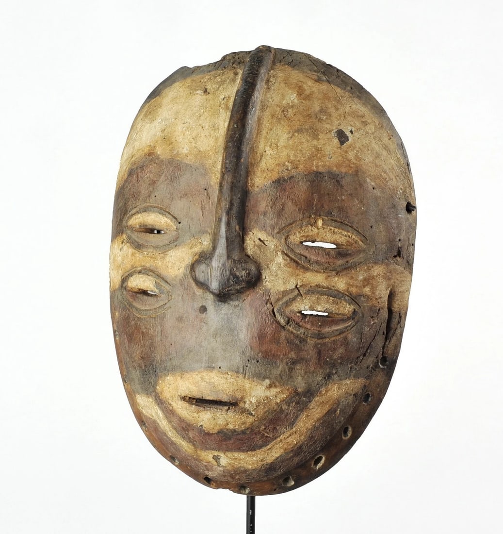 Very rare initiation BEMBE Mask Congo DRC African Tribal Art 1301 - 3