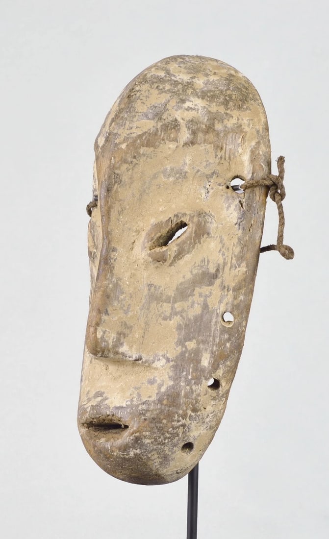 LEGA Wood idimu Mask Bwami Cult Congo Zaire DRC African Tribal Art 1601 - 5