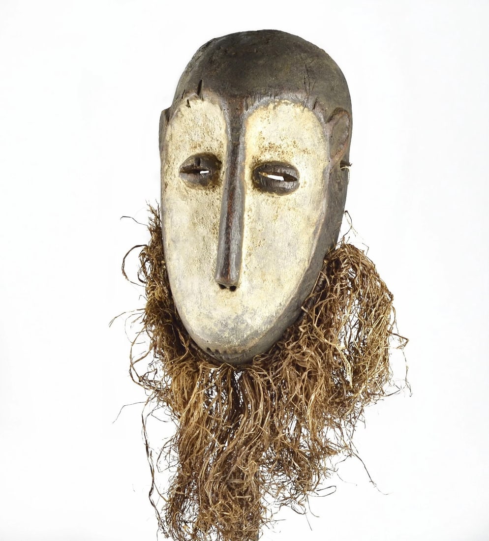 Large LEGA Wood idimu Mask Bwami Cult Congo Zaire DRC African Tribal Art 1552 - 3