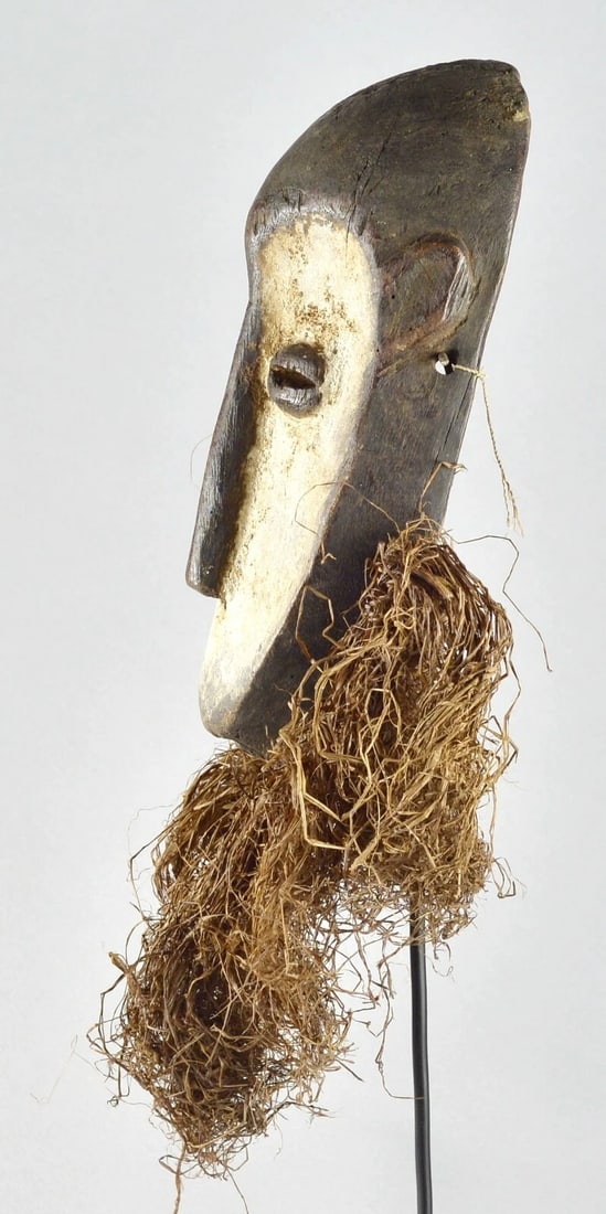 Large LEGA Wood idimu Mask Bwami Cult Congo Zaire DRC African Tribal Art 1552 - 7