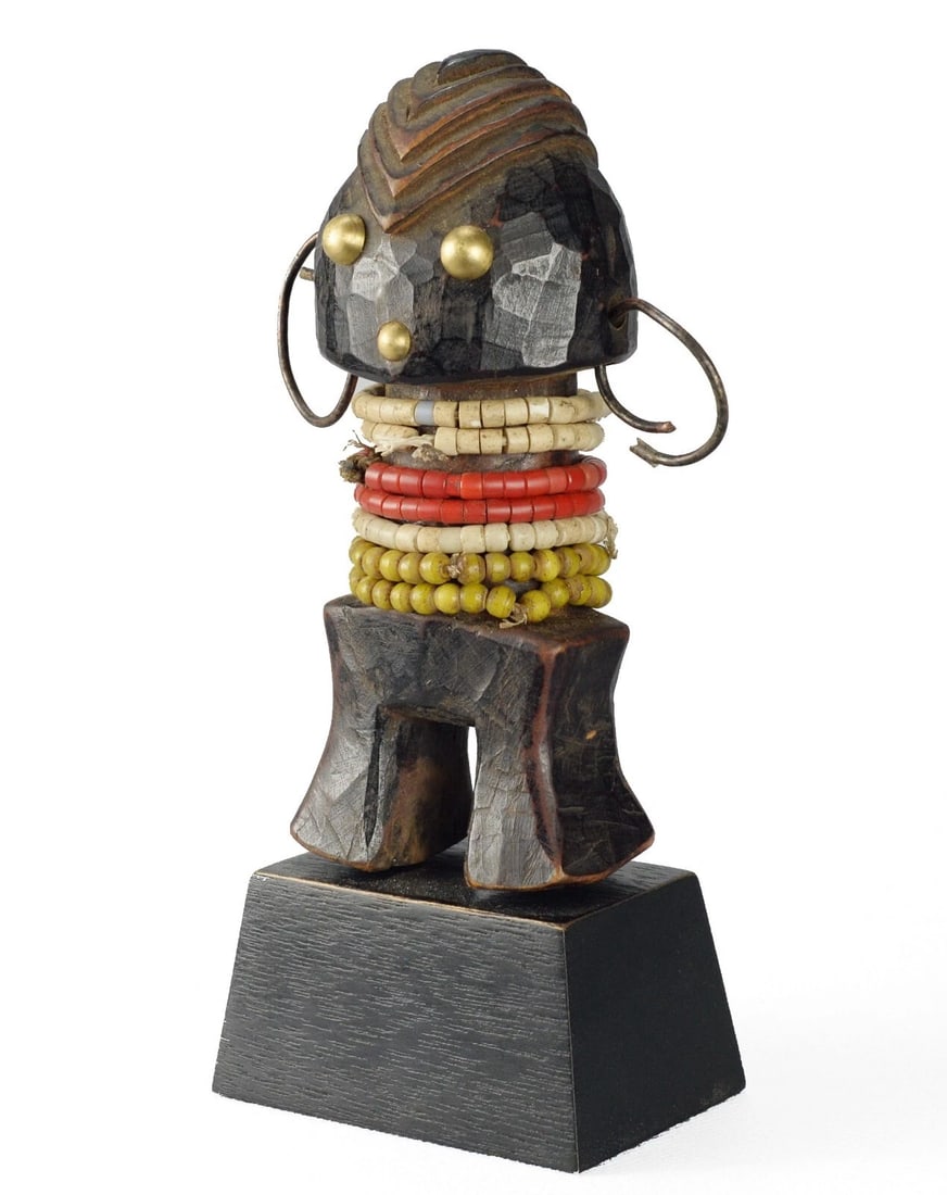 Cute ZANDE AZANDE Rare Ubangi Mani Yanda figure Congo African Tribal Art 1472 - 3