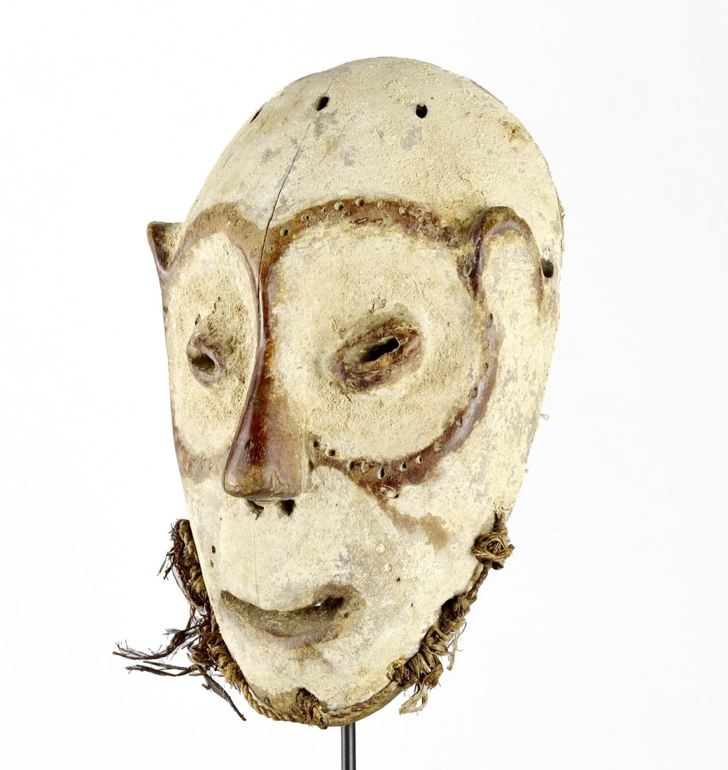 Superb LEGA Wood idimu Mask Bwami Cult Congo Zaire DRC African Tribal Art 1519 - 2