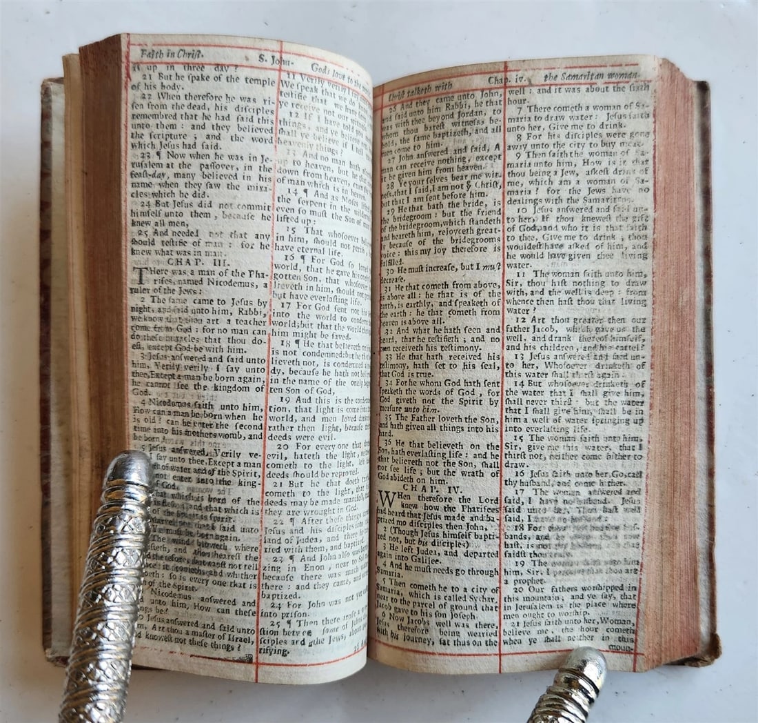 1673 BIBLE in ENGLISH antique NEW TESTAMENT printed by Robert Barker - 4