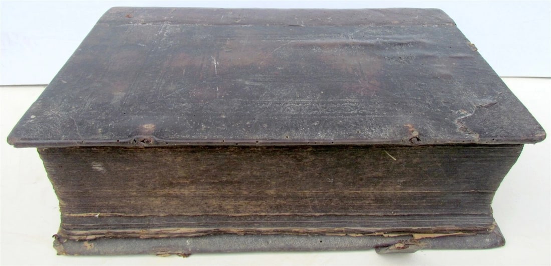1725 BIBLE ILLUSTRATED LEATHER BOUND MASSIVE FOLIO in GERMAN ANTIQUE BIBLIA - 3