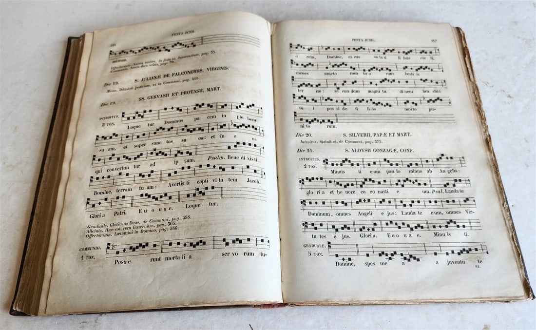 1854 GRADUALE ROMANUM antique ANTIPHONAL LARGE FOLIO 10.5 x 15" - 7