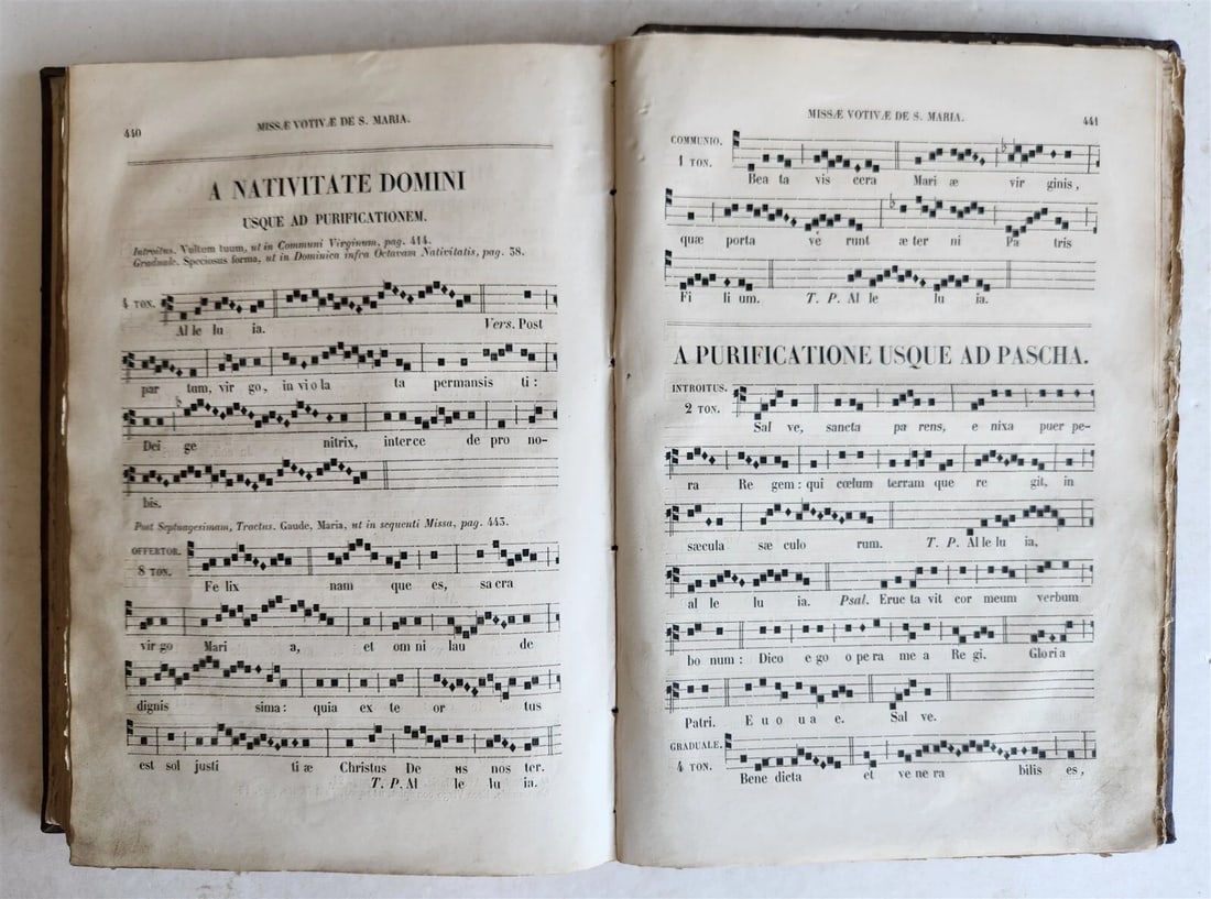 1854 GRADUALE ROMANUM antique ANTIPHONAL LARGE FOLIO 10.5 x 15" - 8
