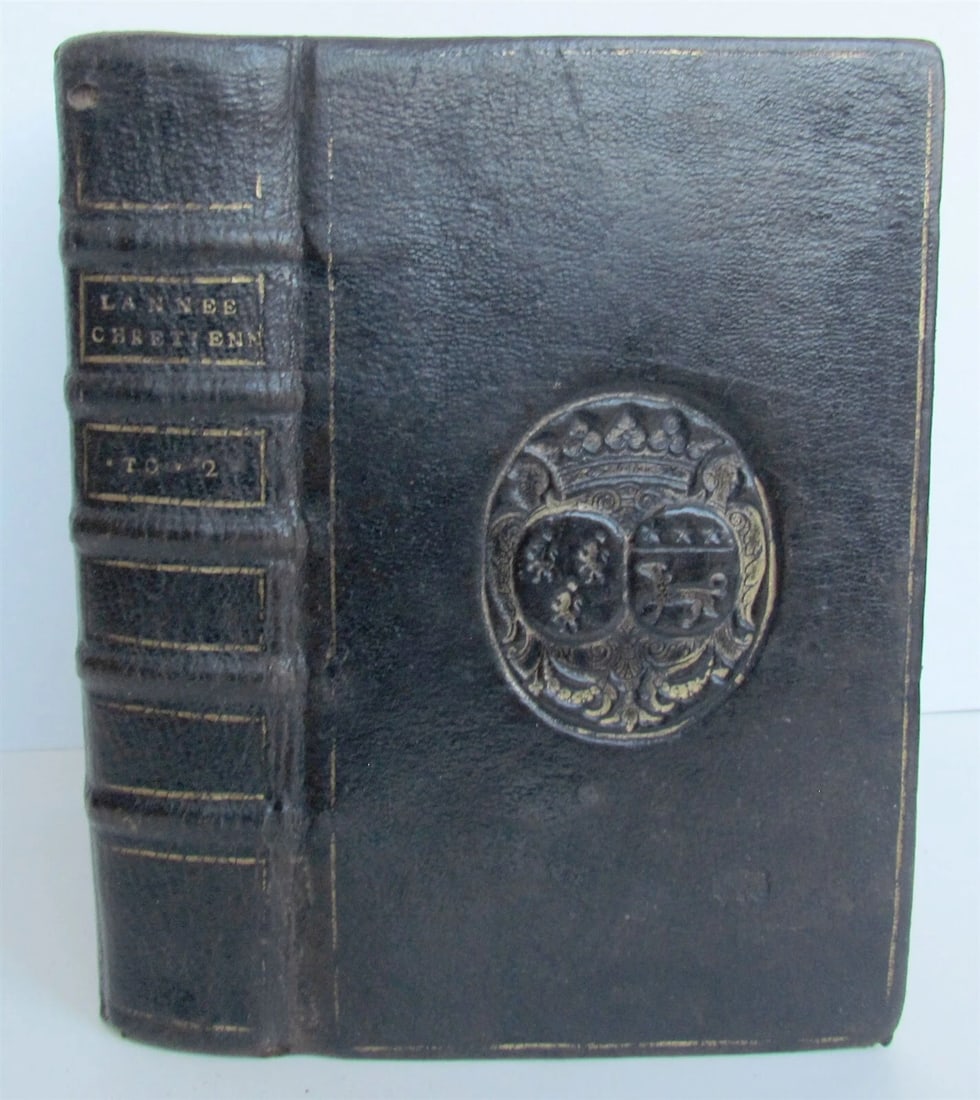 1688 L'ANNEE CHRETIENNE MASSES in FRENCH & LATIN ANTIQUE ARMORIAL BINDING vol.II - 2