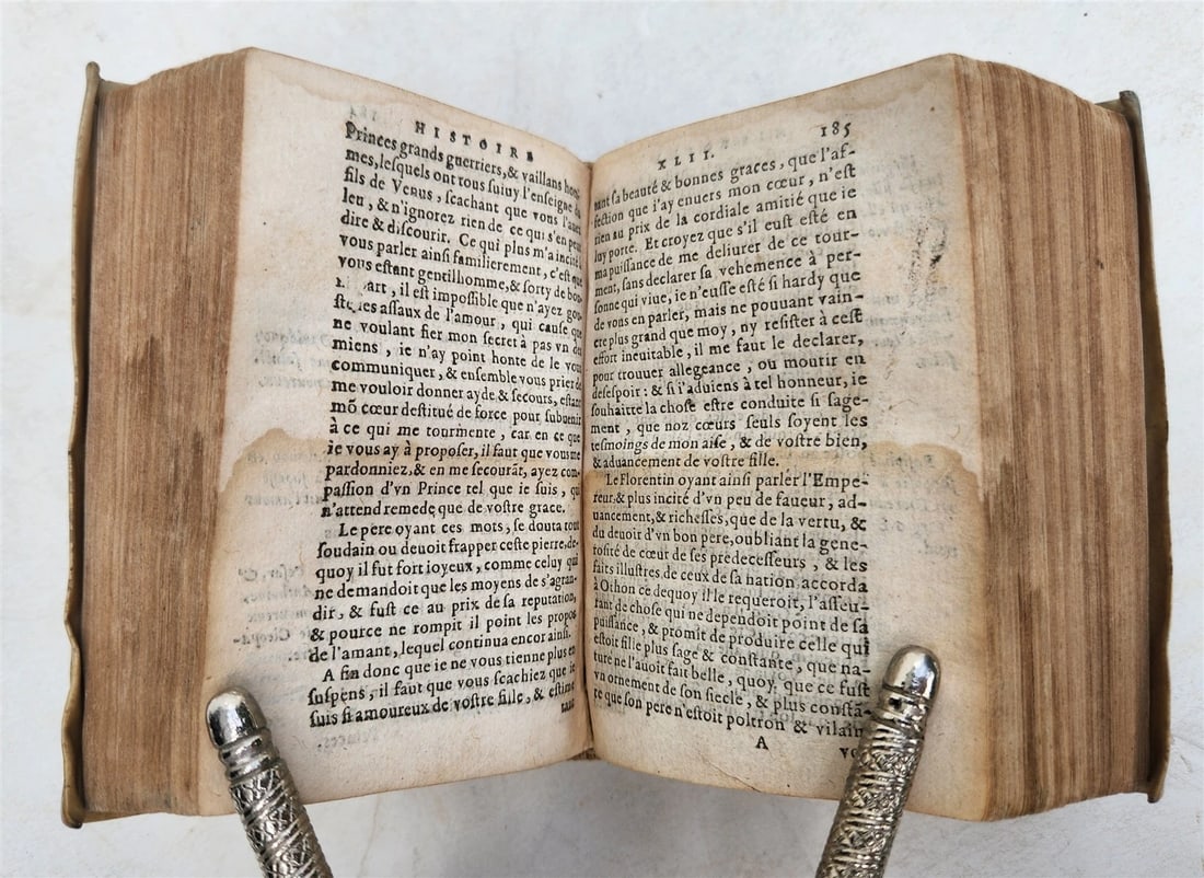 1593 TRAGIC STORIES by M. Bandello in FRENCH antique VELLUM BINDING 16th century - 7