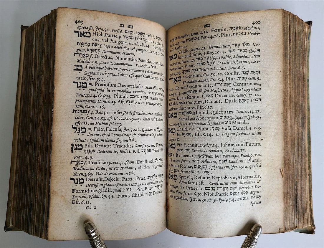 1676 J. BUXTORF Lexicon Hebraicum & Chaldaicum JUDAICA antique VELLUM BINDING - 6