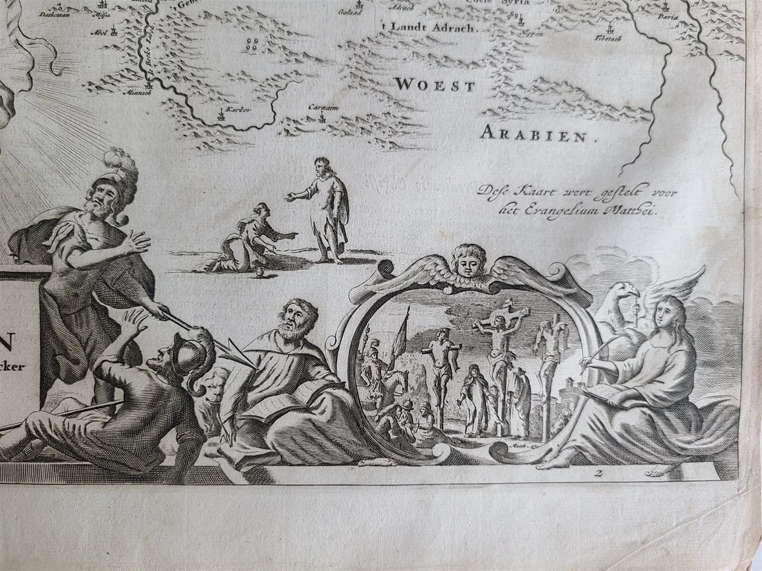 1700s MAP of CANAAN LAND ISRAEL PALESTINE antique - 5