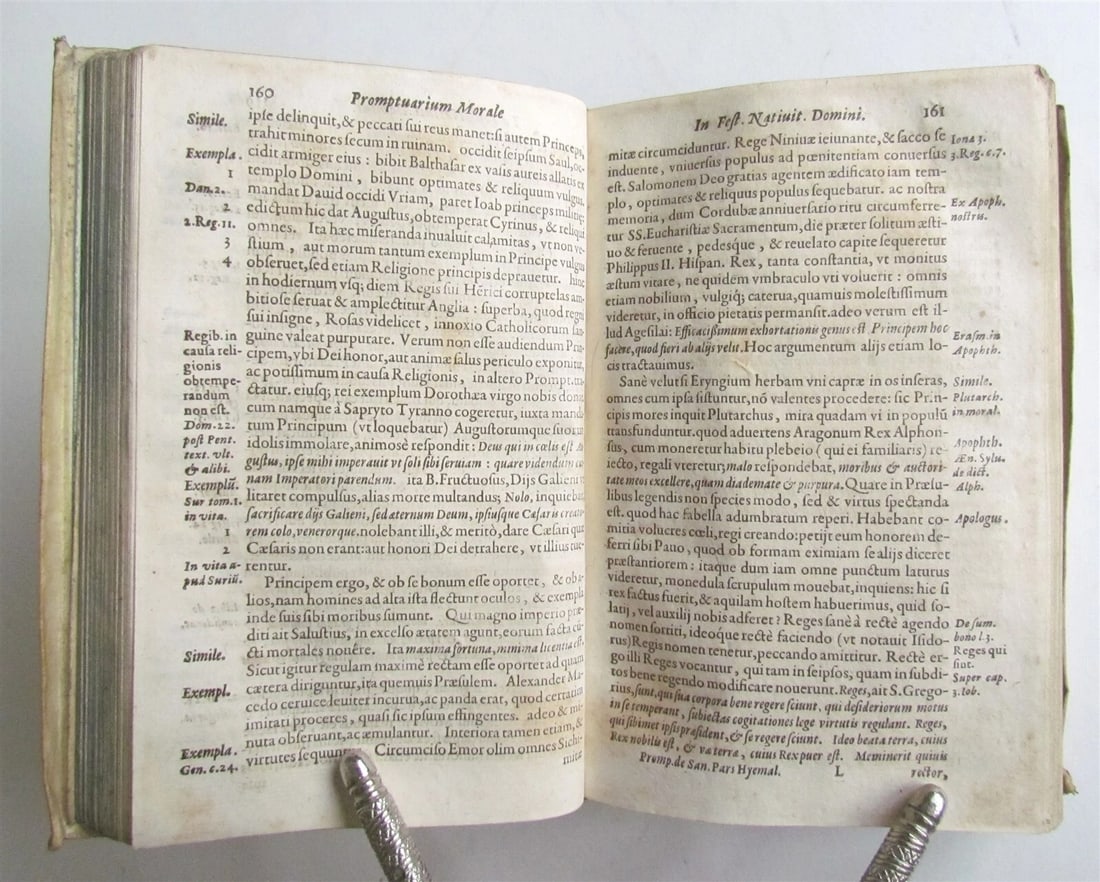 1634 3 VOLUMES Promptuarium morale antique VELLUM BOUND by Lawrence Beyerlinck - 6