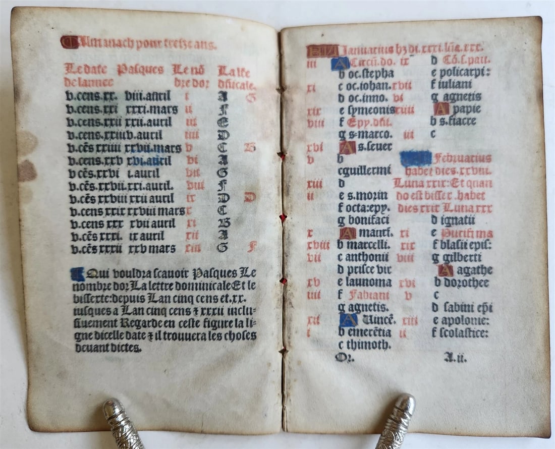 1519 BOOK of HOURS POST-INCUNABULA printed on VELLUM antique 16th CENTURY SCARCE - 4