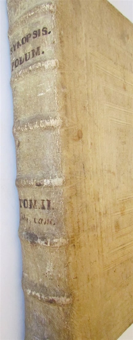 1668 PIGSKIN BOUND antique FOLIO BIBLE COMMENTARY by MATTHEW POLO Vol. 2 - 3